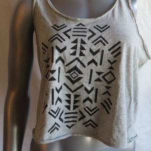 Emppre Gray Mosaic Half Tank Top Size S
